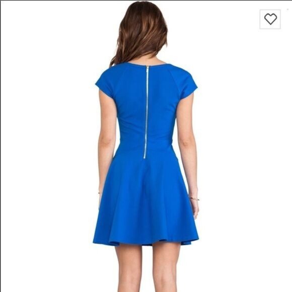 Diane von Furstenberg DVF Size 2 Delyse Full Skirt Mini Dress A-Line Cobalt - Picture 3 of 14